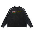 Mineral Wash Piping Raw Hem Sweatshirt