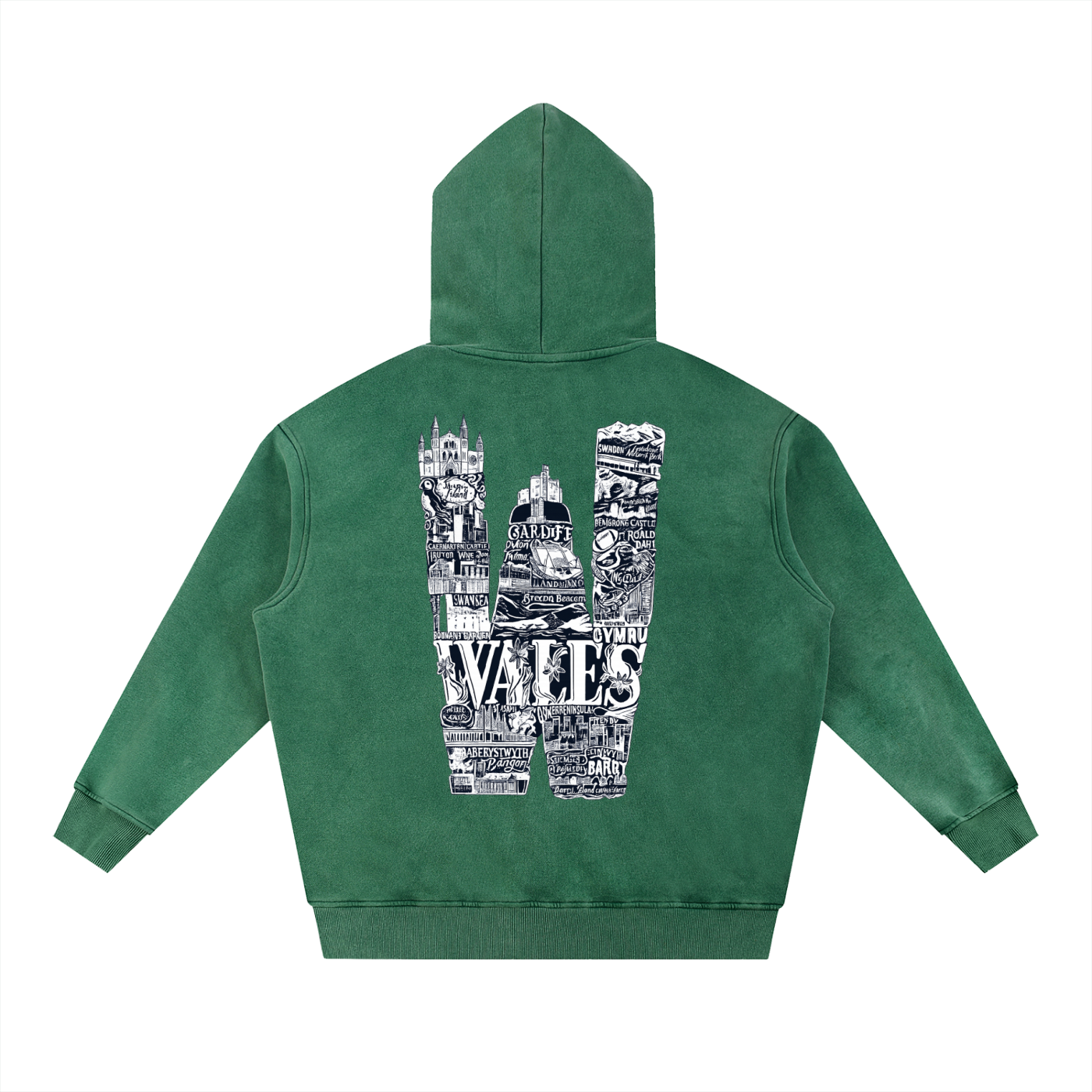 Snow Wash Fleece Oversize Hoodie