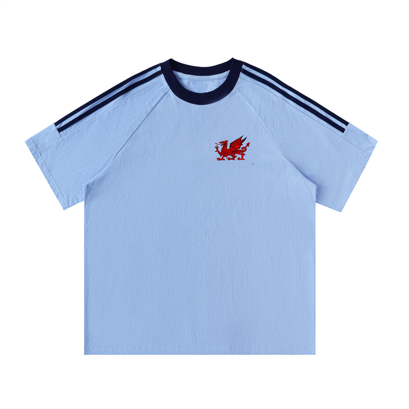 Contrast Tape Crewneck Cotton T-Shirt