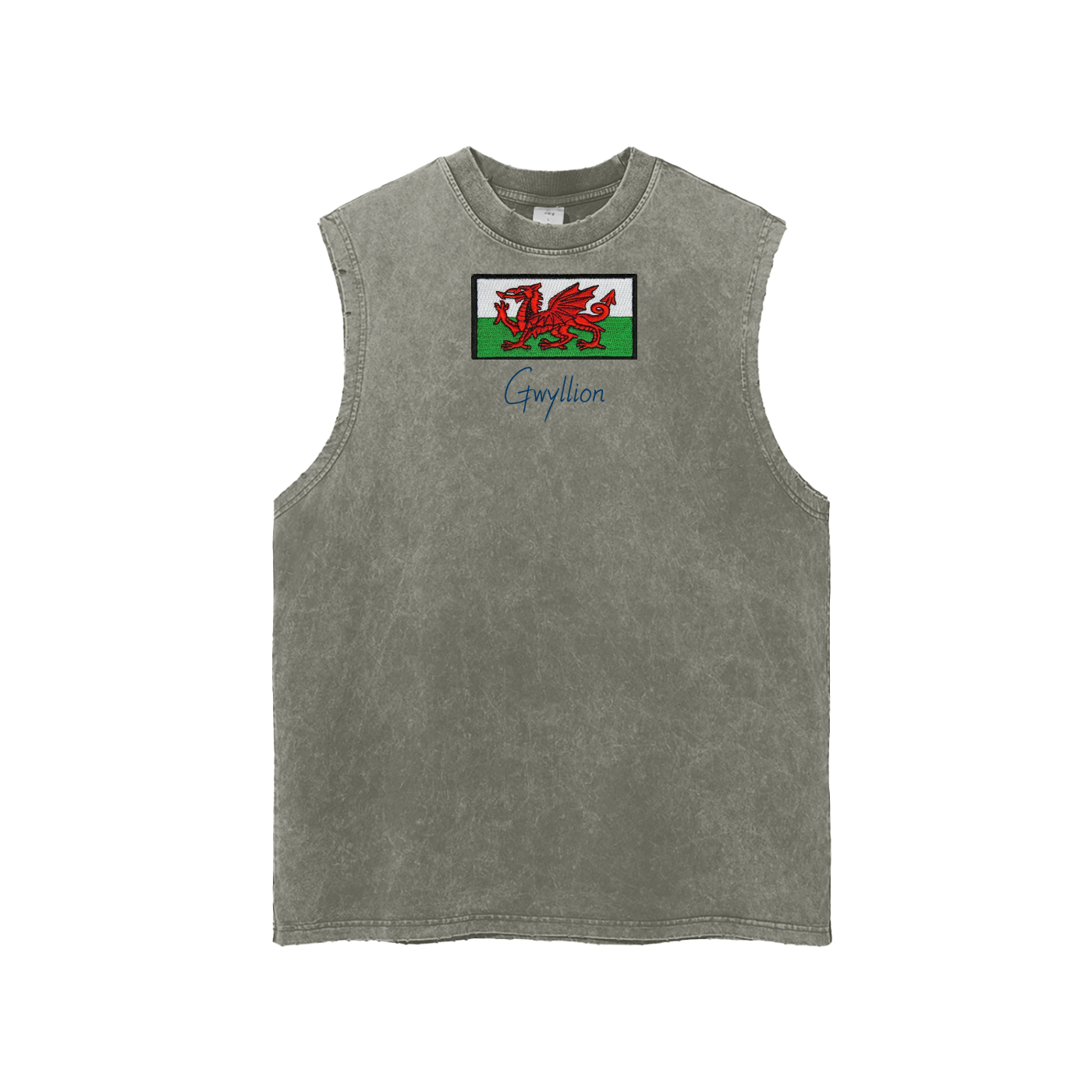 Snow Washed Frayed Hem Tank Top