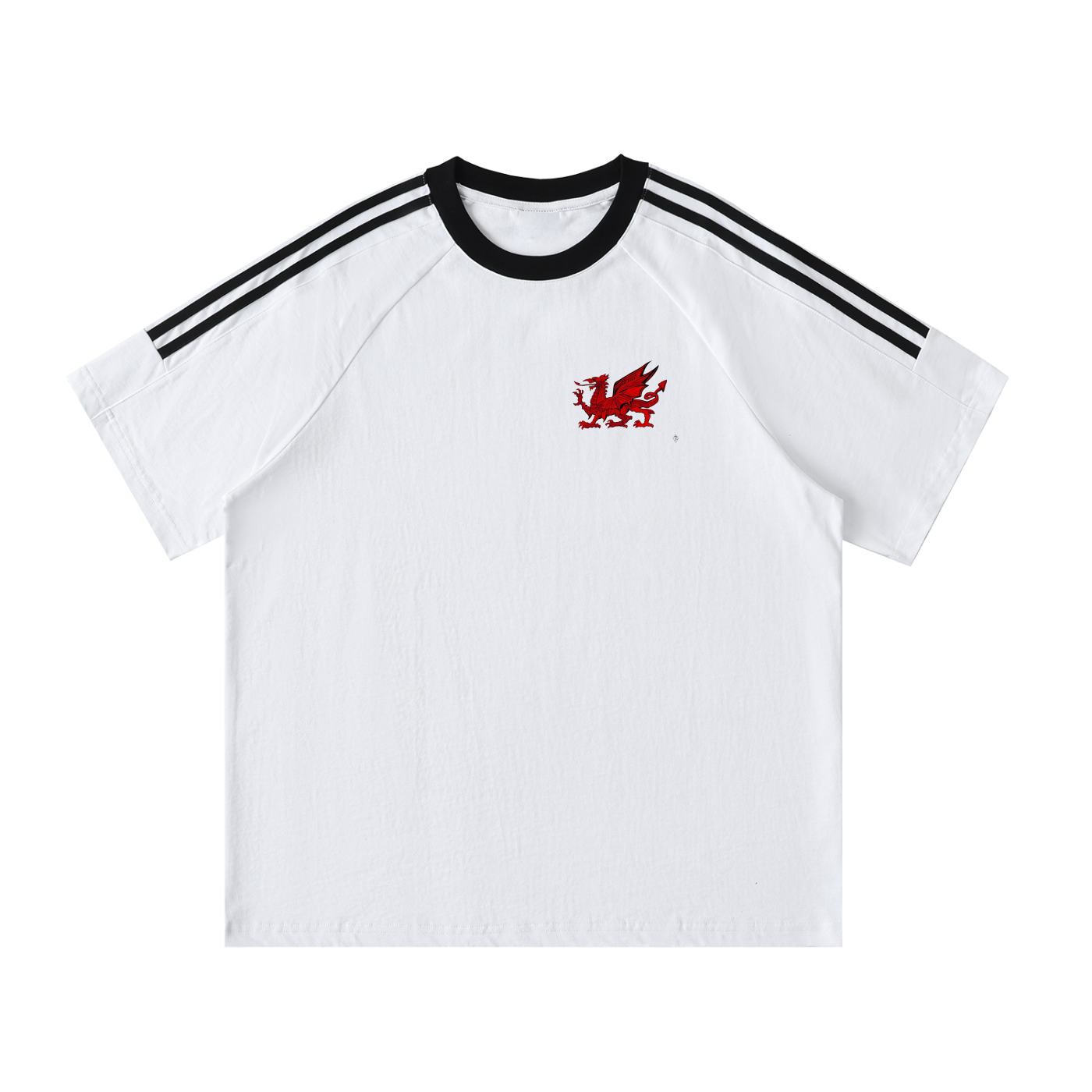 Contrast Tape Crewneck Cotton T-Shirt