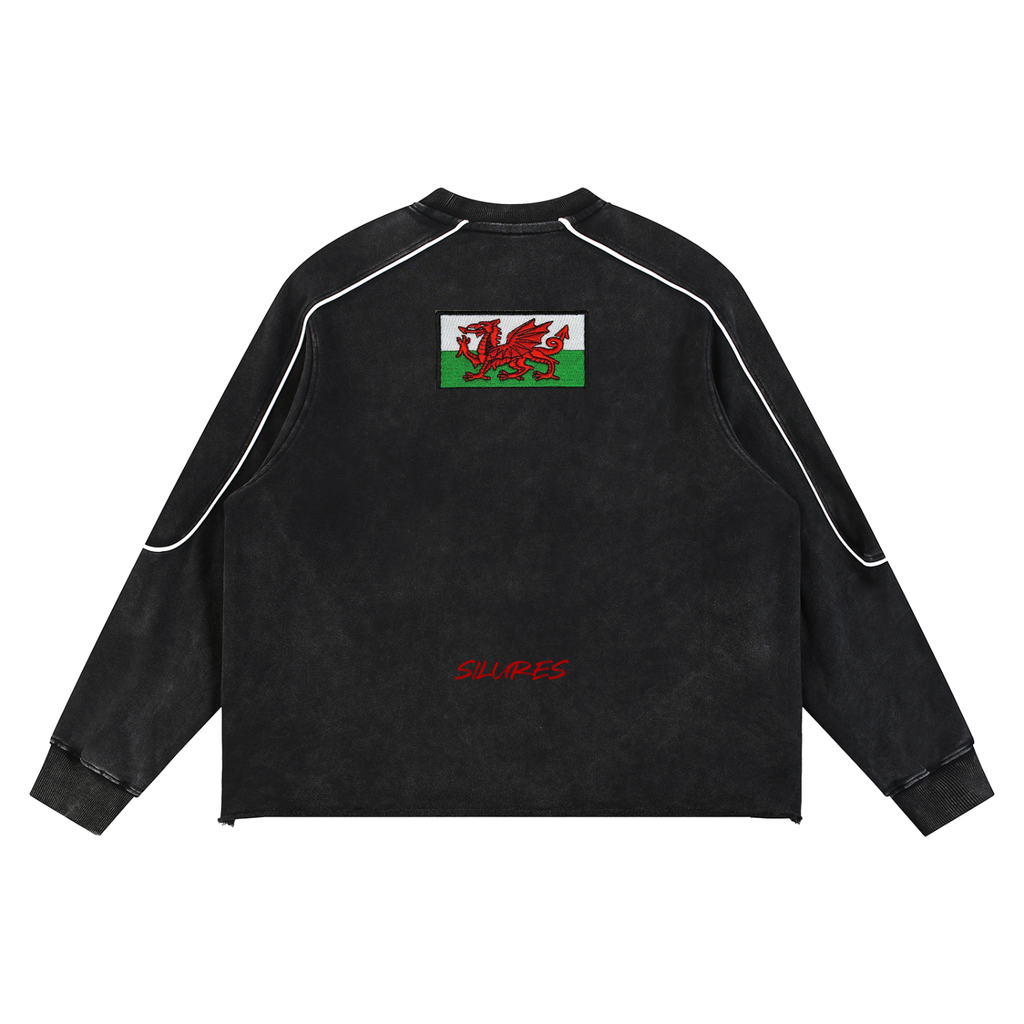 Mineral Wash Piping Raw Hem Sweatshirt