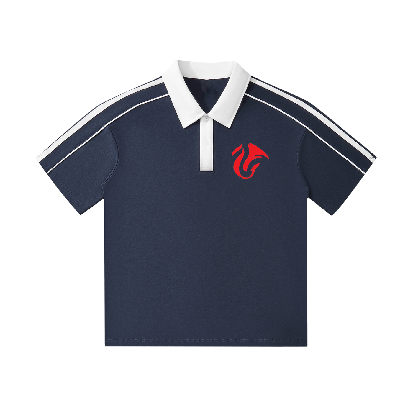 Contrast Collar Short-Sleeve Polo Shirt