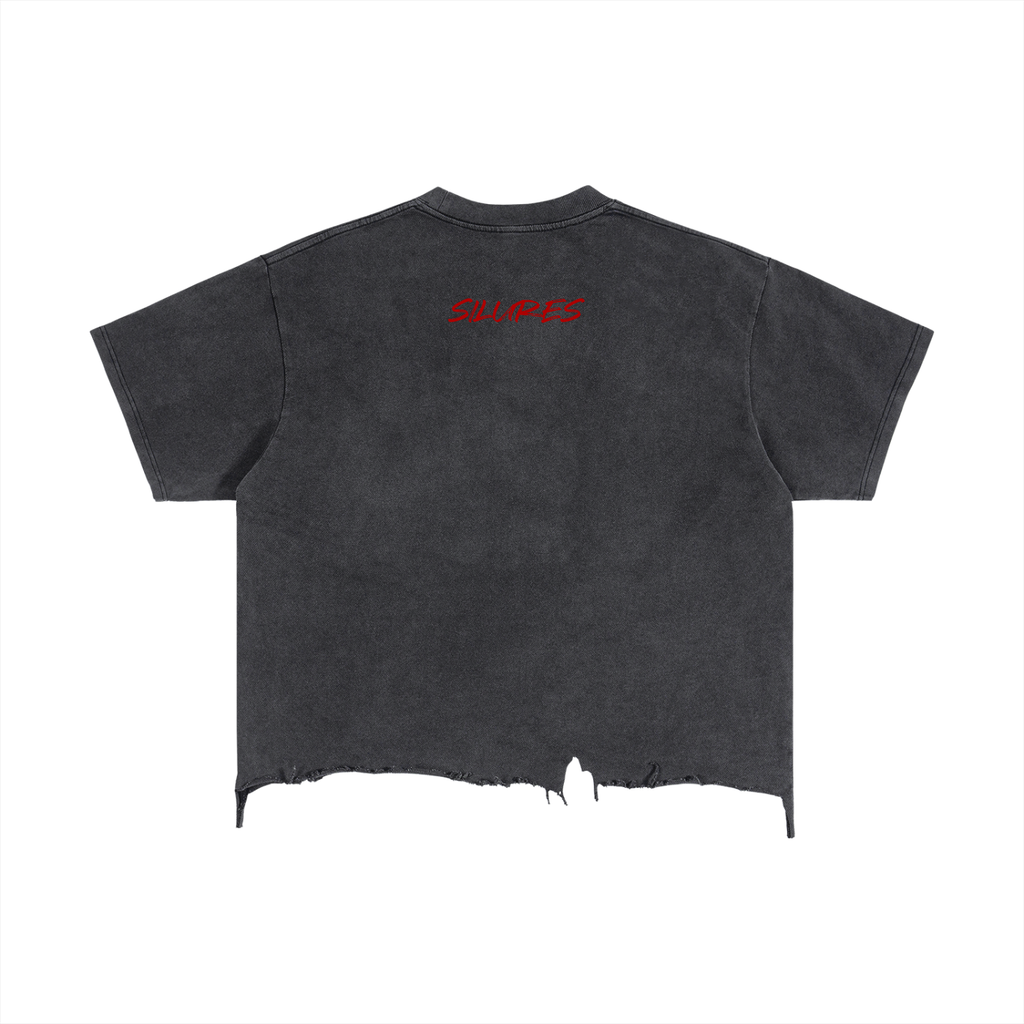 Vintage Wash Boxy Distressed Hem T-Shirt