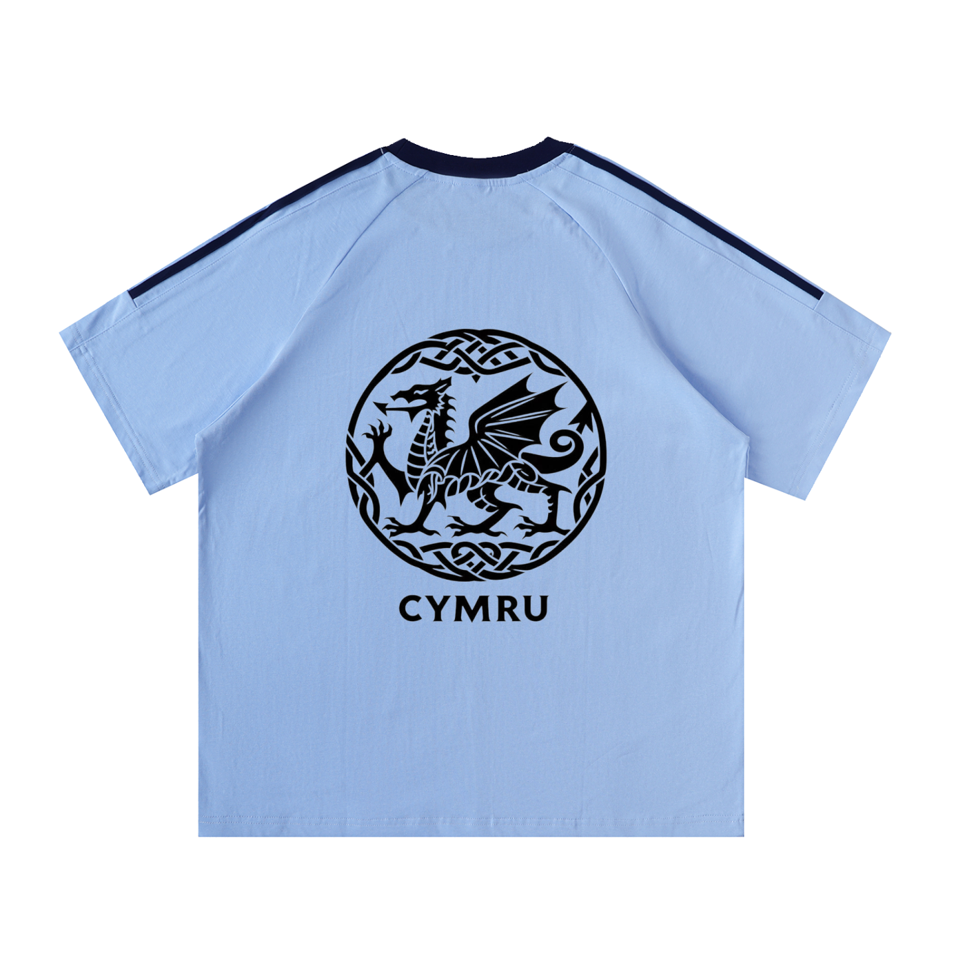 Contrast Tape Crewneck Cotton T-Shirt