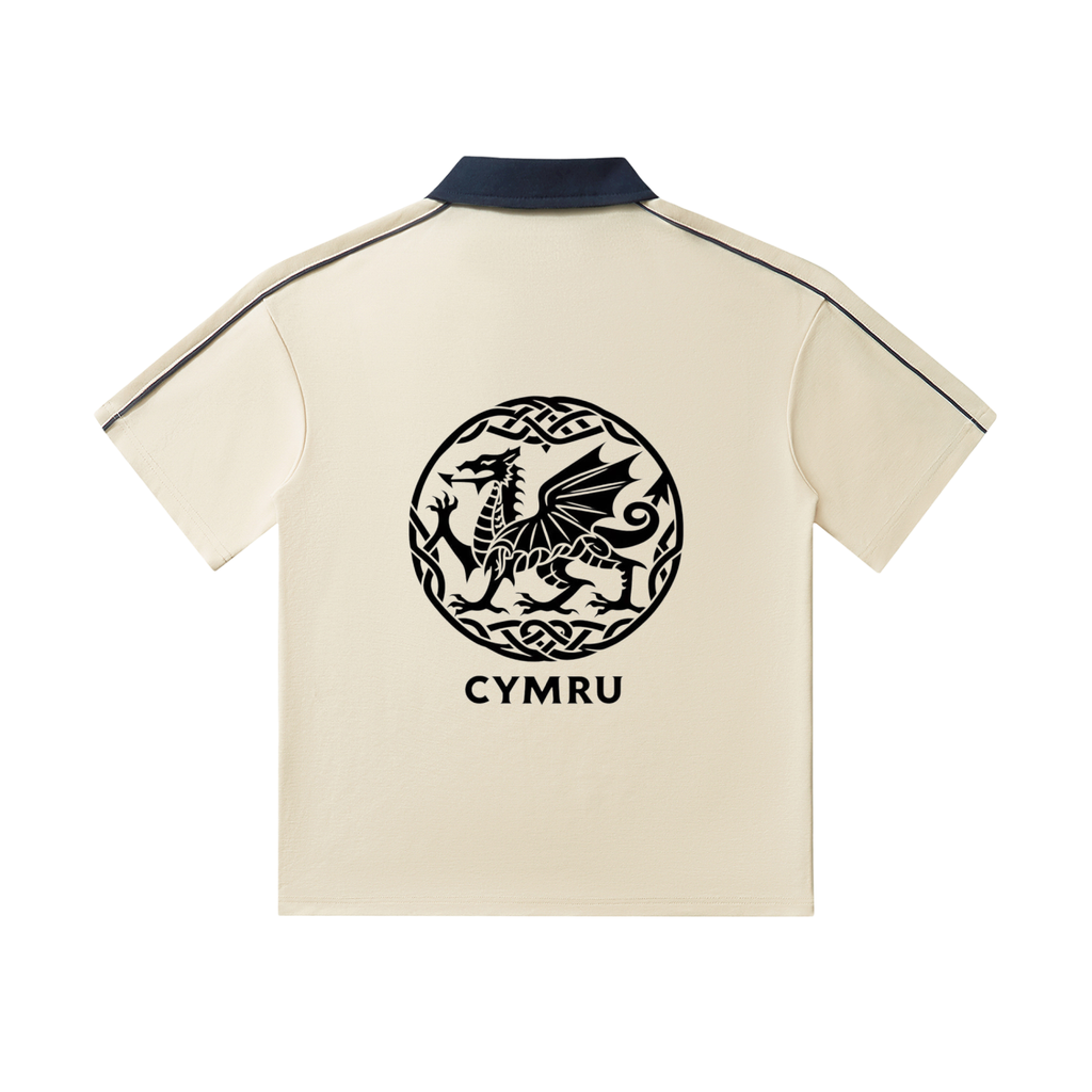 Contrast Collar Short-Sleeve Polo Shirt