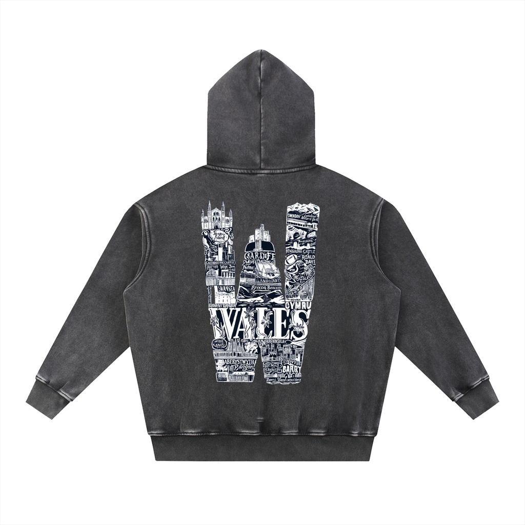Snow Wash Fleece Oversize Hoodie