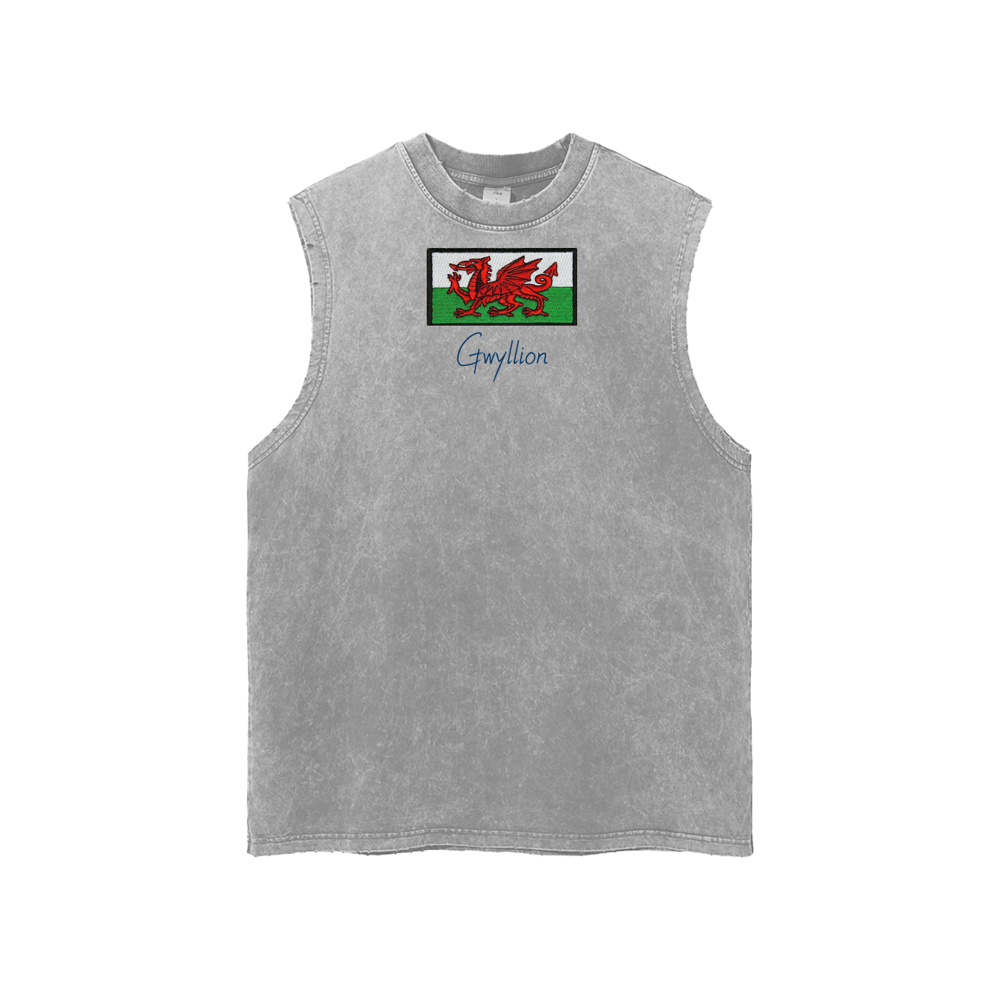 Snow Washed Frayed Hem Tank Top
