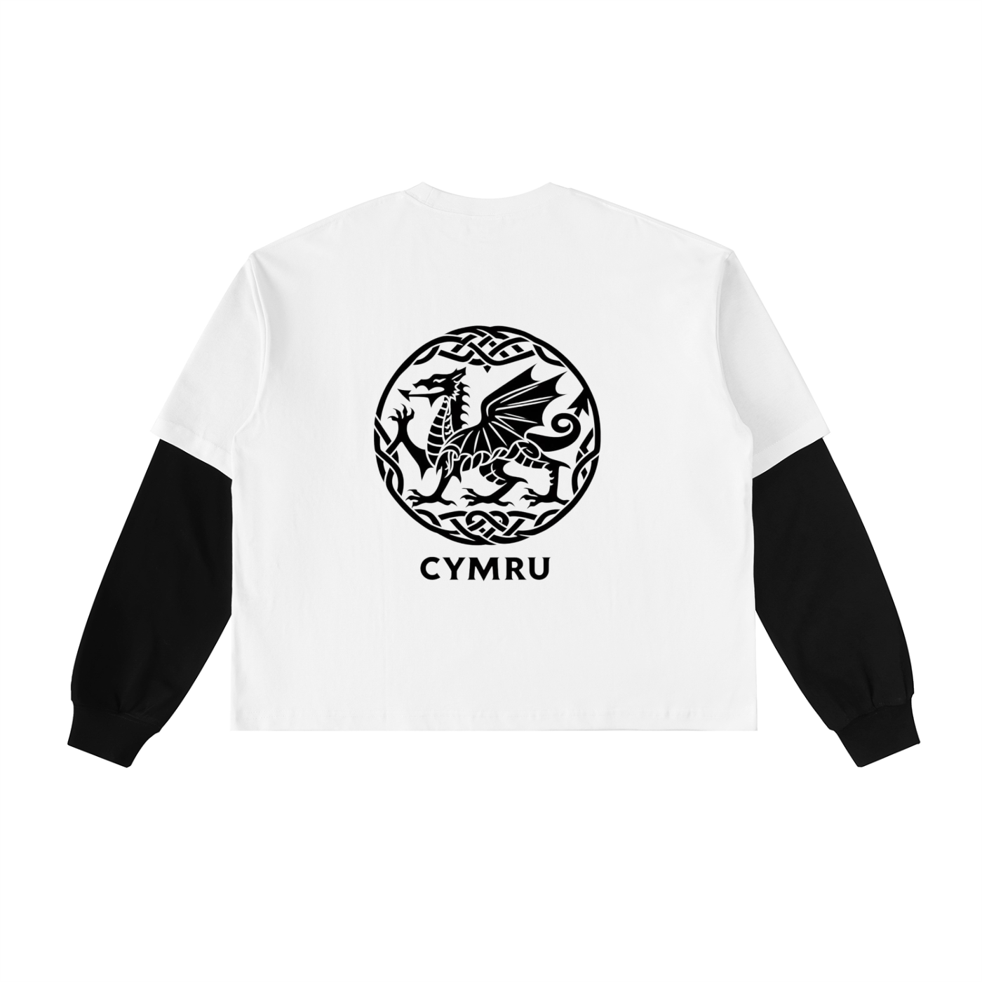 Layered Contrast Sleeve Cotton T-Shirt