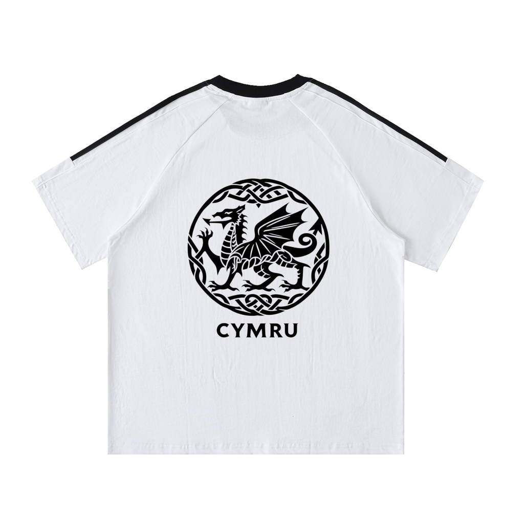 Contrast Tape Crewneck Cotton T-Shirt