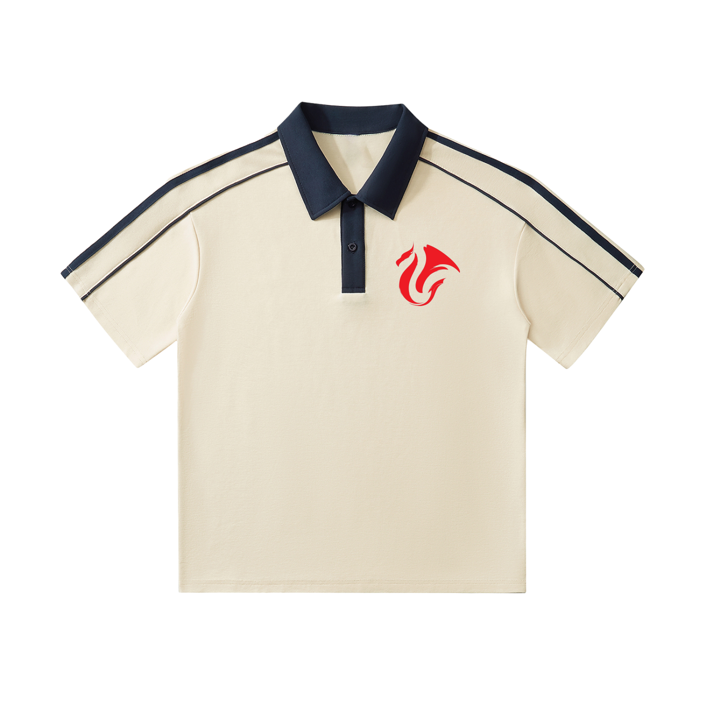 Contrast Collar Short-Sleeve Polo Shirt