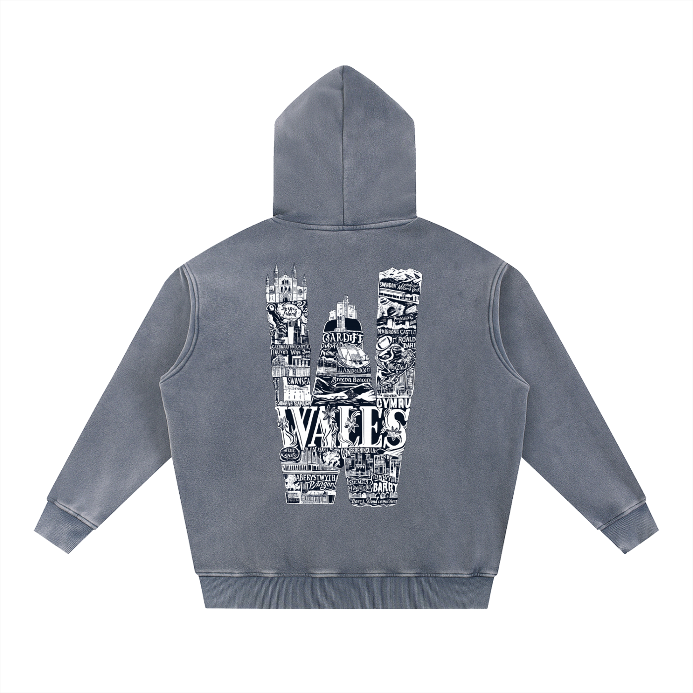 Snow Wash Fleece Oversize Hoodie