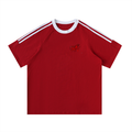 Contrast Tape Crewneck Cotton T-Shirt