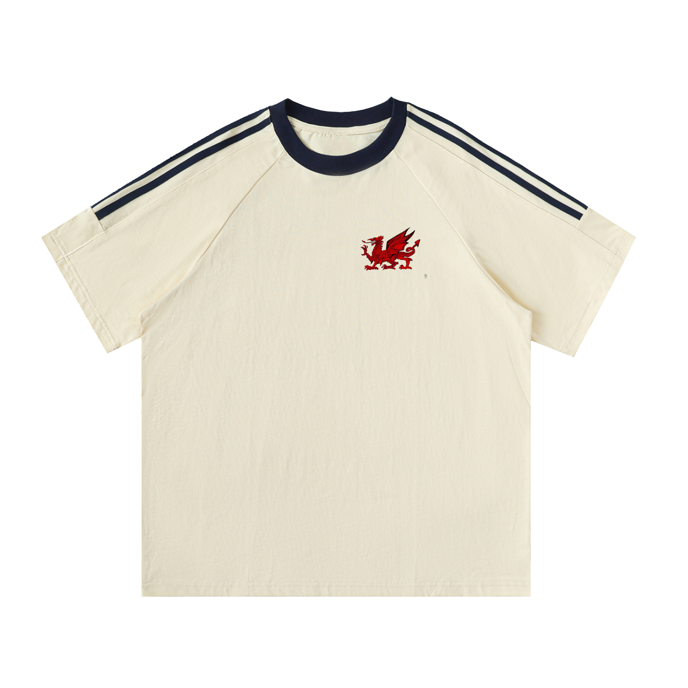 Contrast Tape Crewneck Cotton T-Shirt
